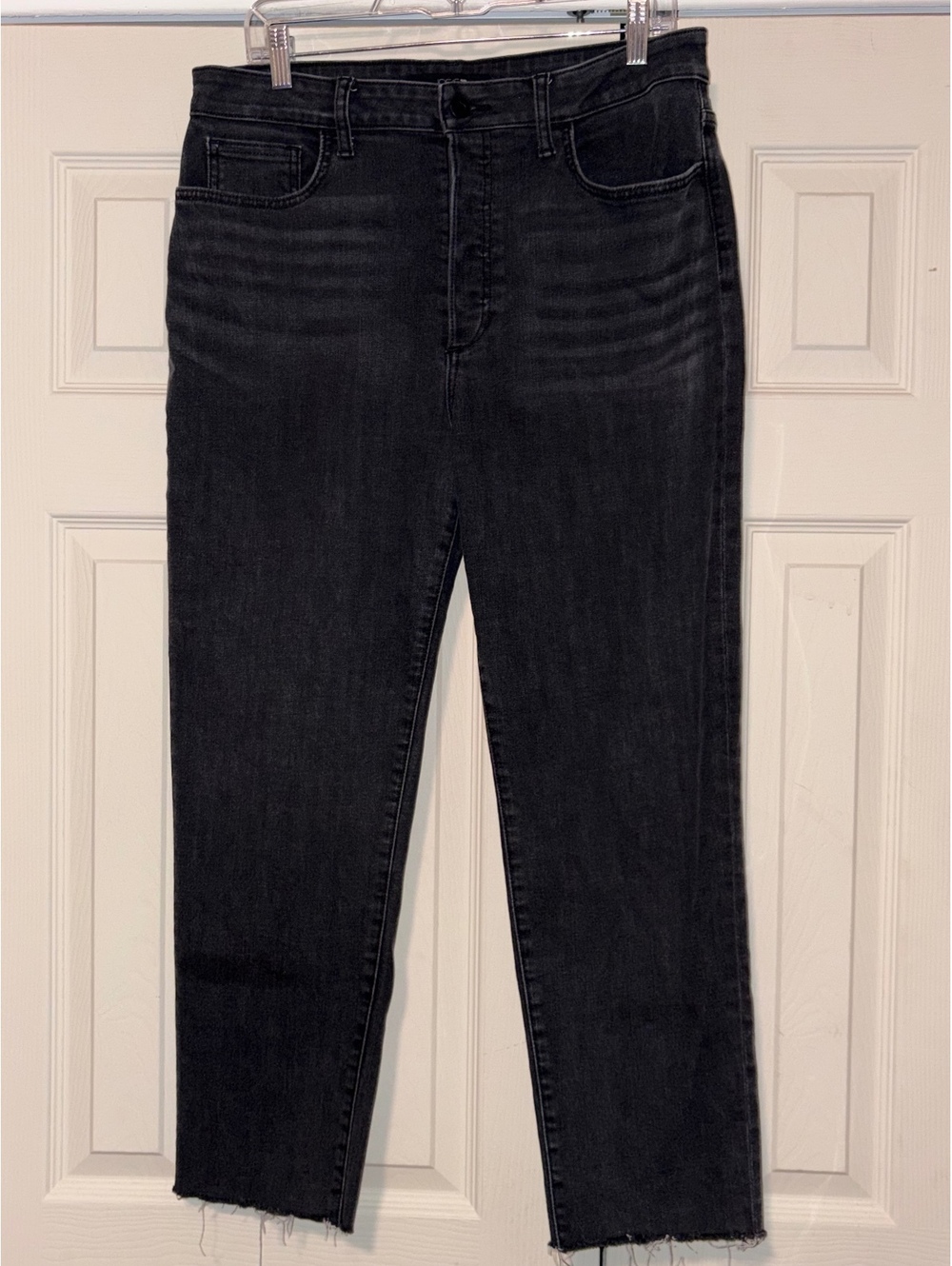 Joe’s Jeans The OG Straight Ankle Avery 31 Faded Black High Rise Raw Hem